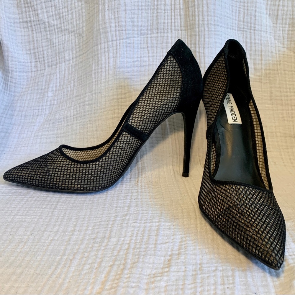 Steve Madden Black Mesh Heels